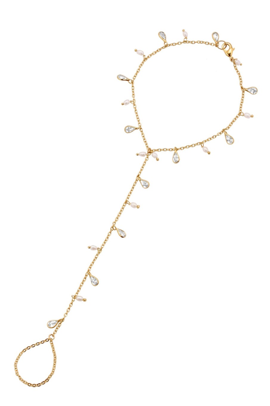 Body Lili Claspe | Pearl Shaker Hand Chain Gold