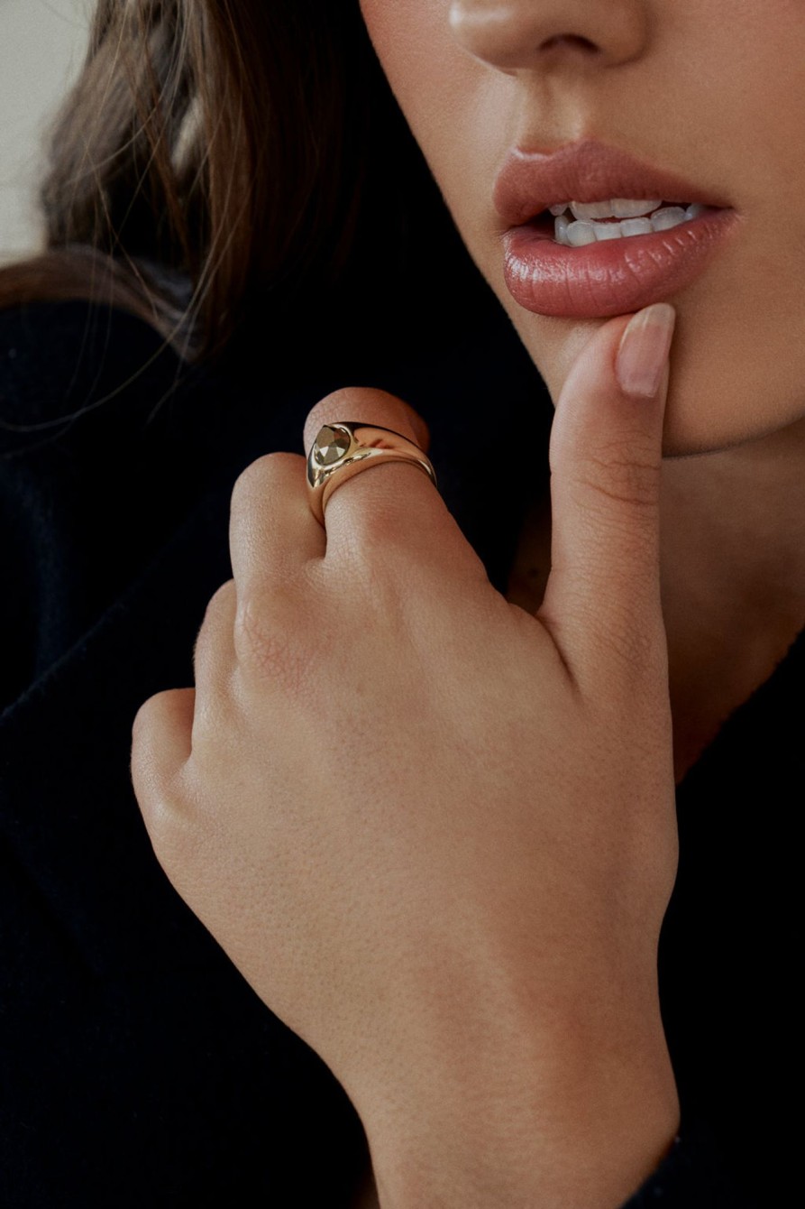 Rings Lili Claspe | Pyrite Elene Pear Signet