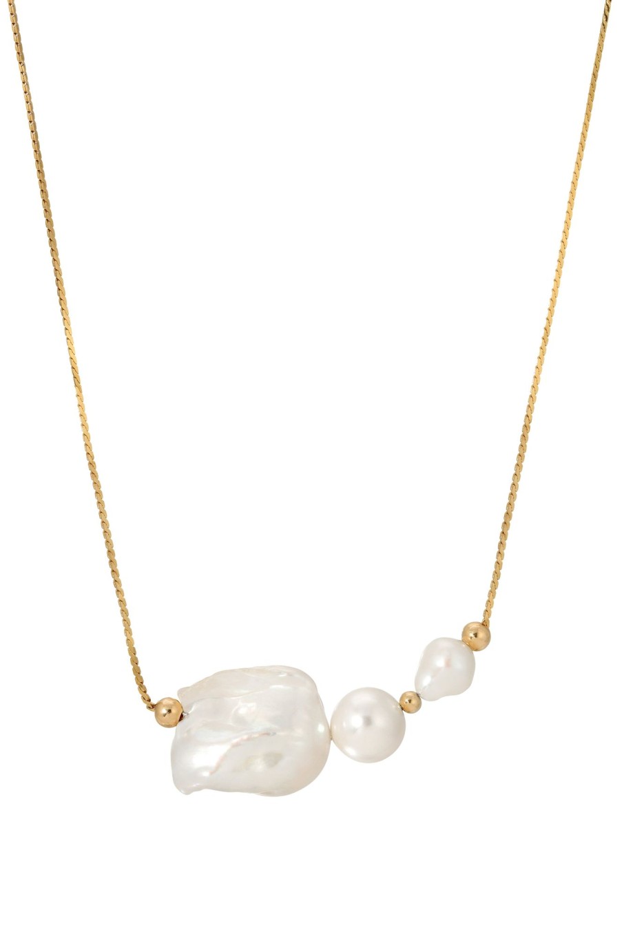 Necklaces Lili Claspe | Daniella'S Pearl Necklace Gold