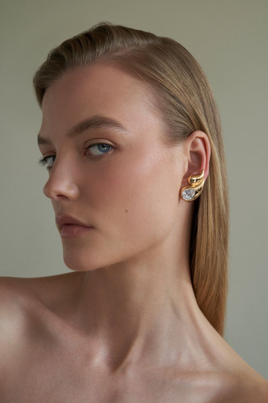 Earrings Lili Claspe | White Cz Sade Earrings