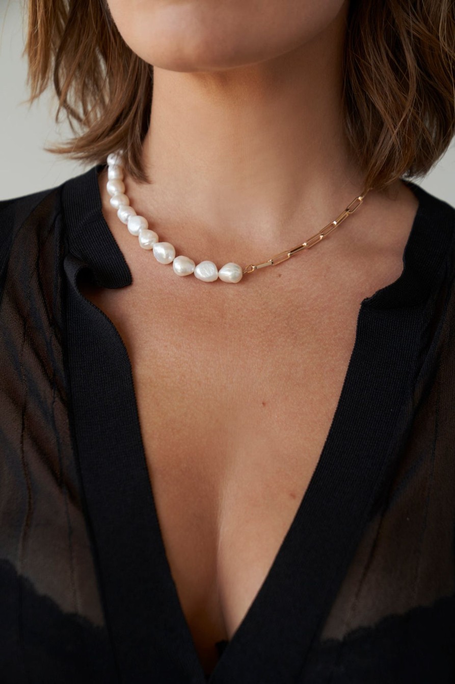 Necklaces Lili Claspe | Ana Pearl Link Choker