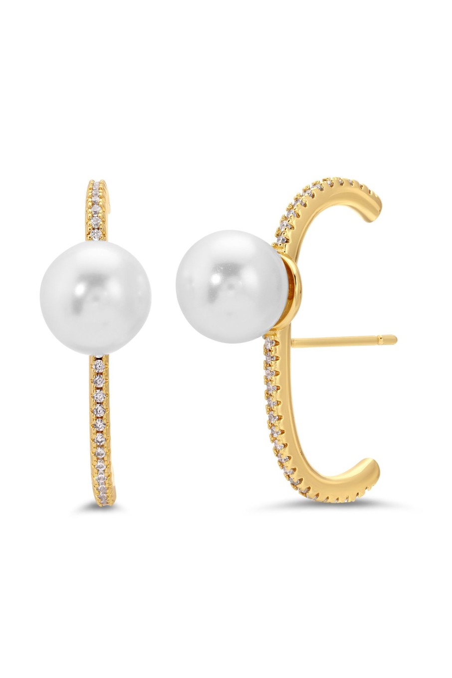 Earrings Lili Claspe | Pearl Scarlet Bar Studs