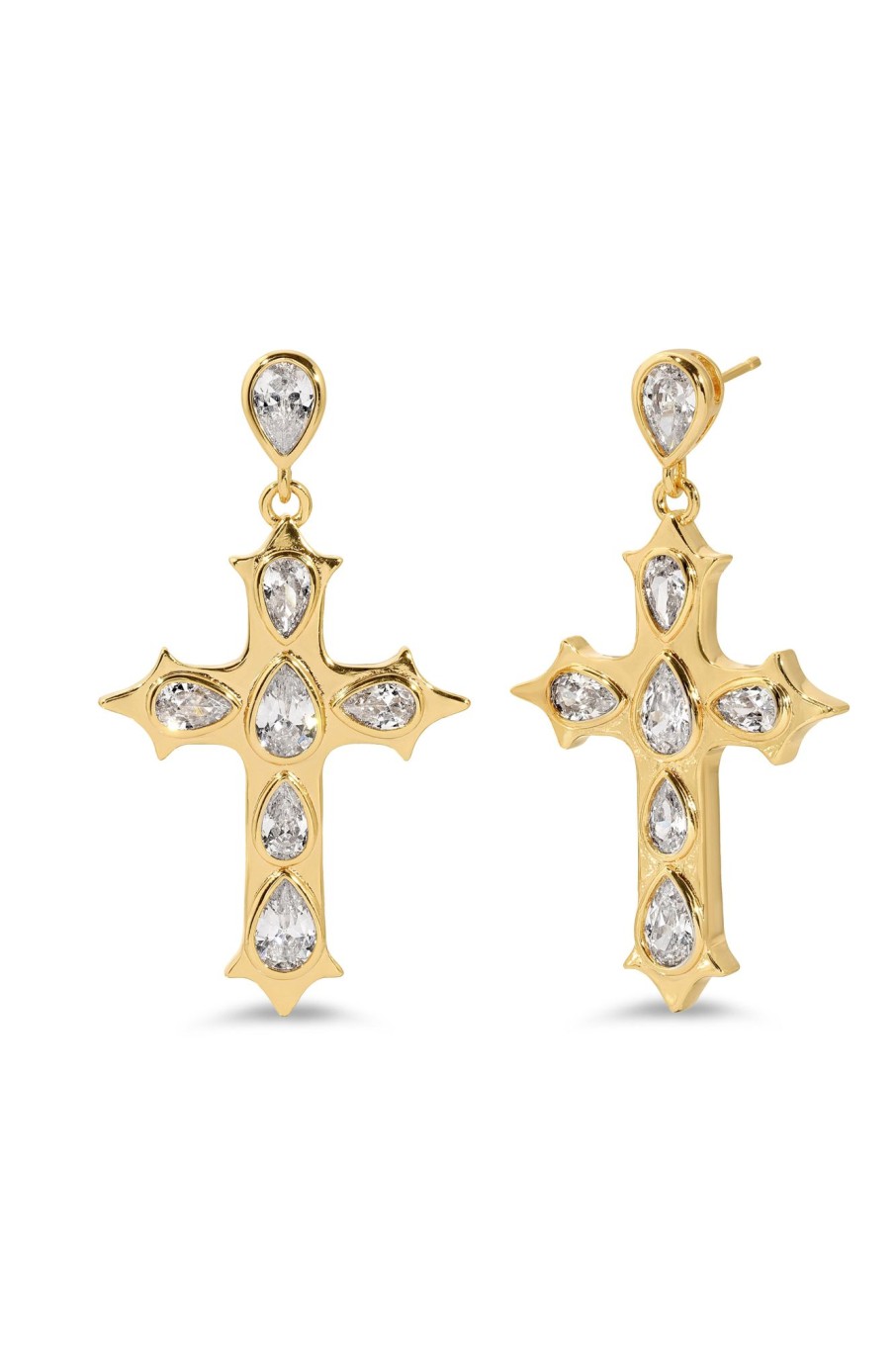 Earrings Lili Claspe | Gothic Cross Drop Earrings