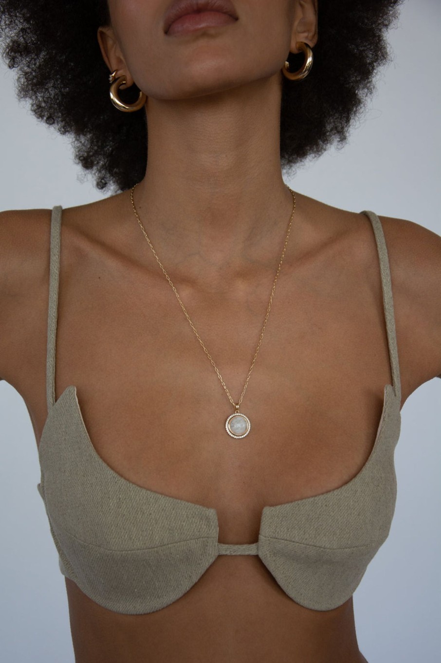 Necklaces Lili Claspe | Rainbow Moonstone Lockland Pendant