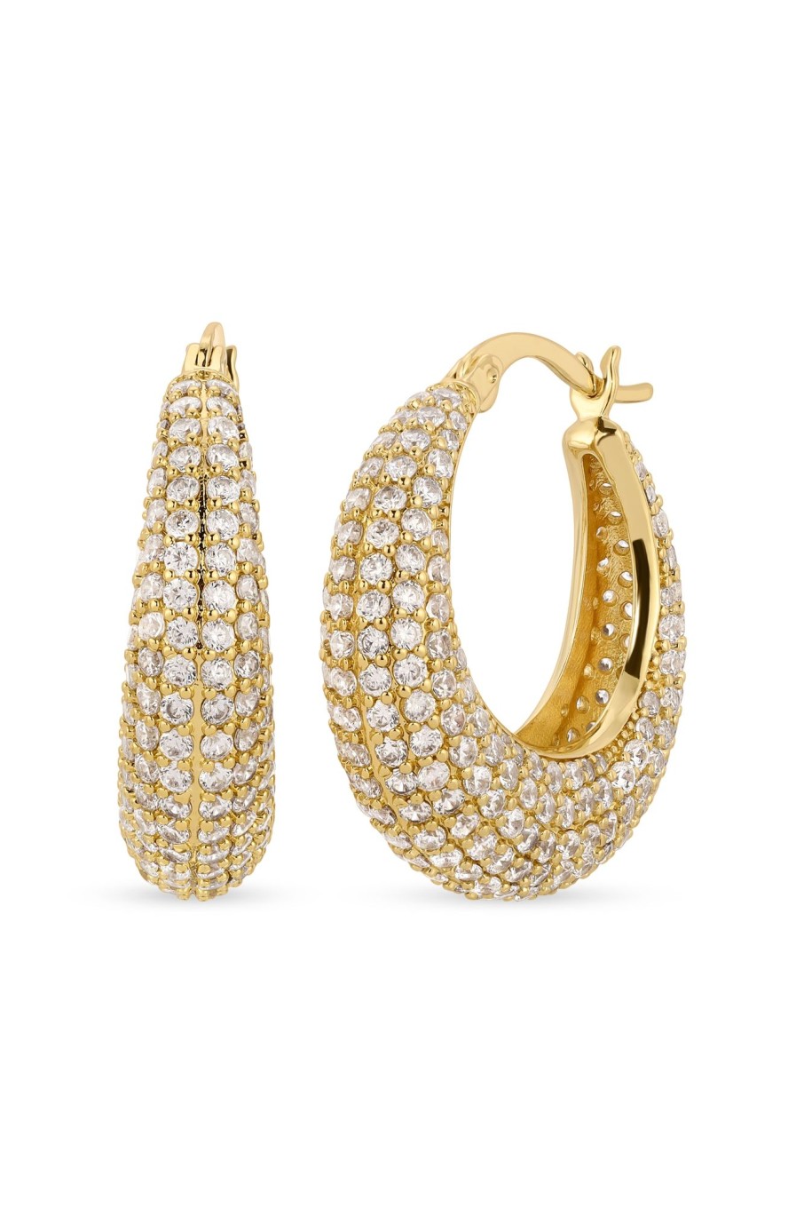 Earrings Lili Claspe | Small Pave Becca Hoops