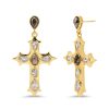 Earrings Lili Claspe | Pyrite Gothic Cross Drop Earrings