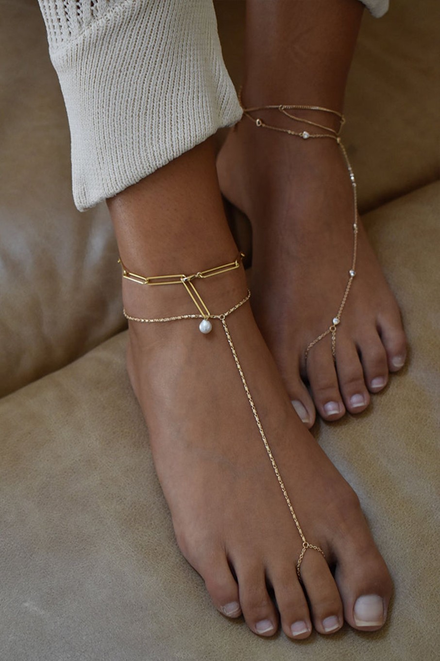 Body Lili Claspe | Mimi Link Anklet Gold