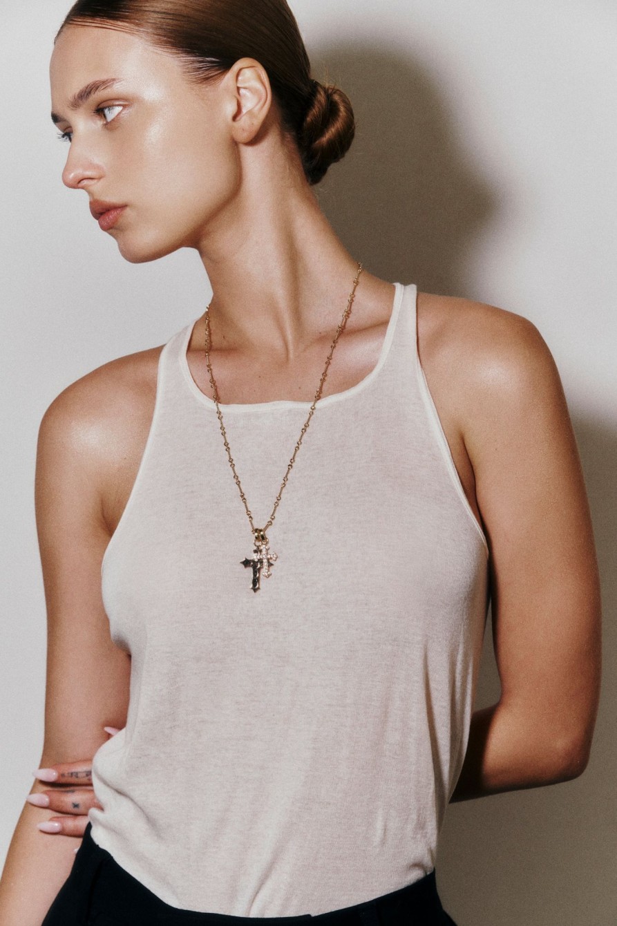 Necklaces Lili Claspe | Double Cross Necklace