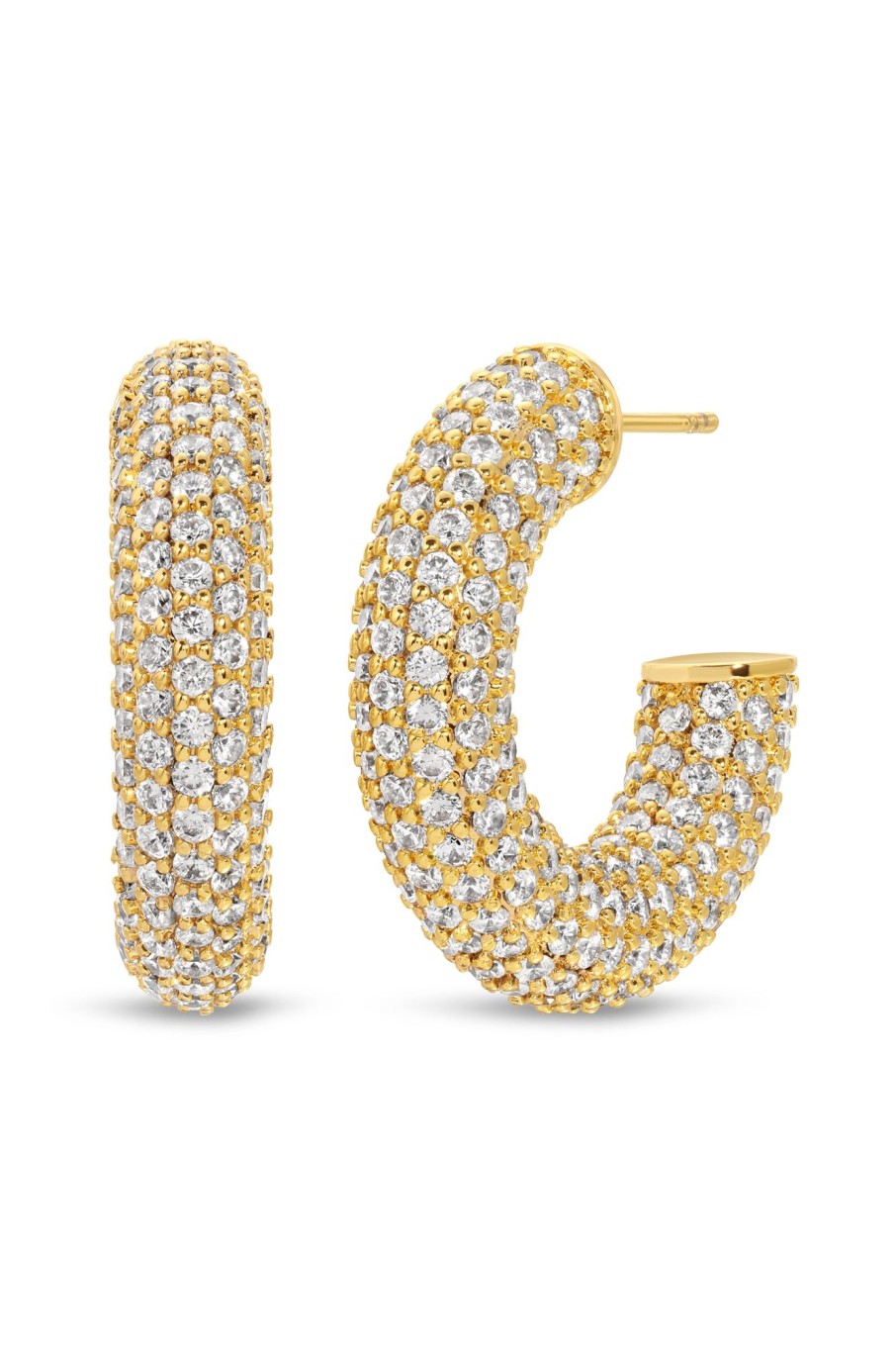 Earrings Lili Claspe | Small Pave Sloane Hoops